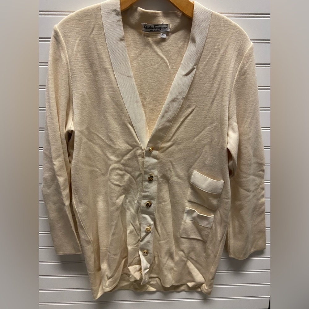Vintage Salvatore Ferragamo V Neck Cardigan